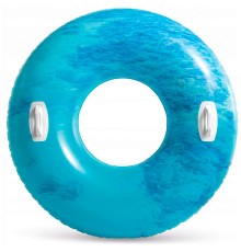 Надувной круг с ручками Волны 114см INTEX 56267 (голубой)