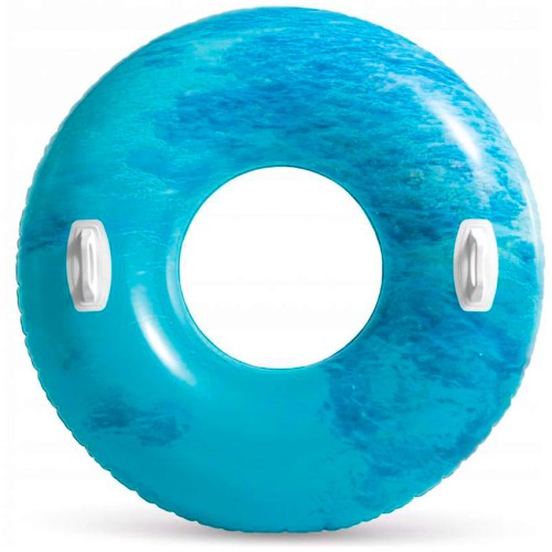 Надувной круг с ручками Волны 114см INTEX 56267 (голубой) Надувной круг с ручками Волны 114см INTEX 56267 (голубой)