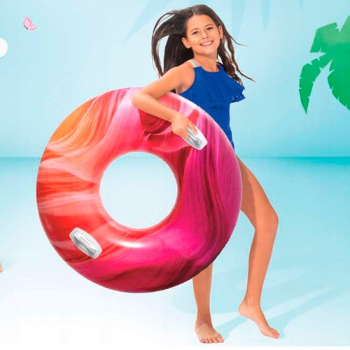 Надувной круг Волны с ручками 114см INTEX 56267 (розовый) Надувной круг Волны с ручками 114см INTEX 56267 (розовый)