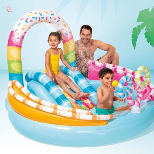 Игровой бассейн с горкой и фонтаном Intex 57144 Королевство Сладостей 170х168х122 см