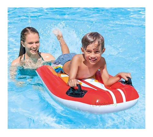 Надувной плотик с ручками Intex Joy Rider 112x62 см (58165) 6+, красный Надувной плотик с ручками Intex Joy Rider 112x62 см (58165) 6+, красный