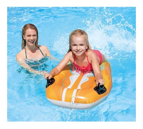 Надувной плотик с ручками желтый Intex Joy Rider 112x62 см (58165) 6+, желтый Надувной плотик с ручками желтый Intex Joy Rider 112x62 см (58165) 6+, желтый