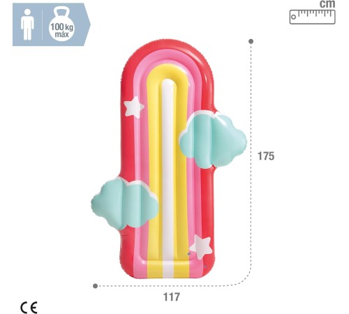 Надувной плот Радуга в облаках 175х117x20см, Intex 58729EU