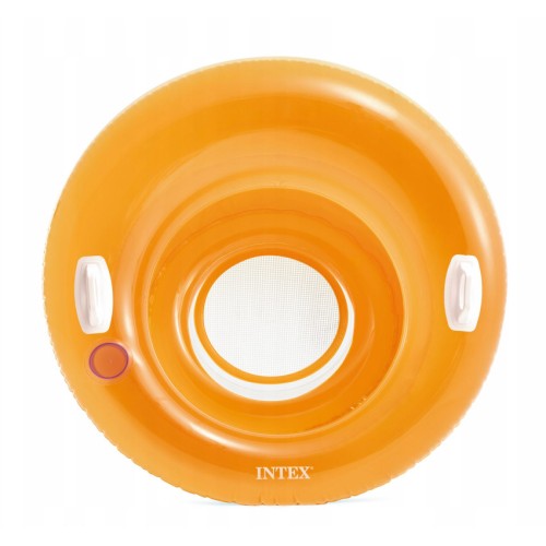 Надувной круг-кресло с дном и ручками Intex 119 см 8+, оранжевый 58883