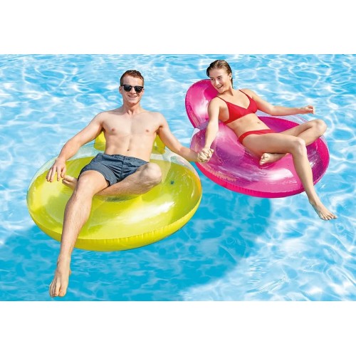 Надувной круг-кресло со спинкой Intex 137x122 см (58889EU) желтый