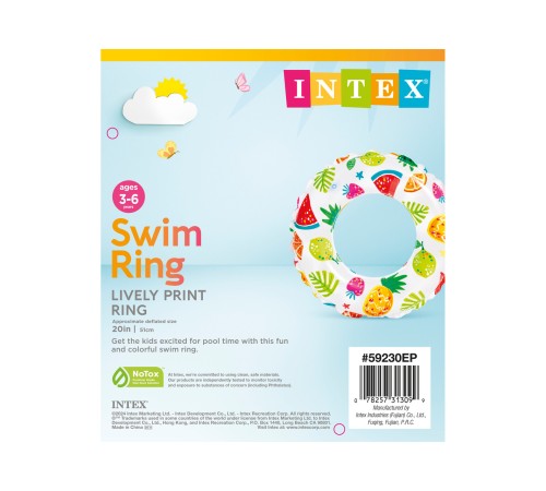 Надувной круг Intex 59230 «Фрукты» (51 см, 3-6 лет) Надувной круг Intex 59230 «Фрукты» (51 см, 3-6 лет)
