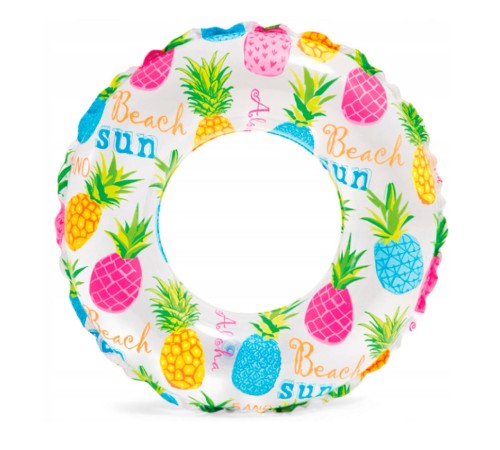 Надувной круг Intex Lively Print, Ананас 61 см (59241NP) 6-10 лет Надувной круг Intex Lively Print, Ананас 61 см (59241NP) 6-10 лет