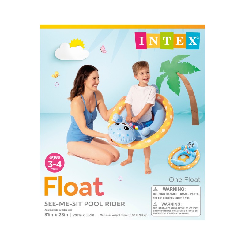 Надувной круг с трусиками Морской котик Intex 59570 See Me Sit Pool Rider (от 3 до 4 лет) 59570-4 - фото 3 | Ugolok.by