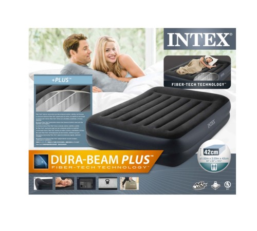 Кровать самонадувная с подголовником Intex Pillow Rest, 203*152*42 см (64124) Кровать самонадувная с подголовником Intex Pillow Rest, 203*152*42 см (64124)