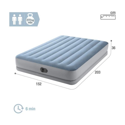 64159 Матрас-кровать надувная Mid-Rise Comfort со встроенным USB-насосом 152х206х36см до 273кг