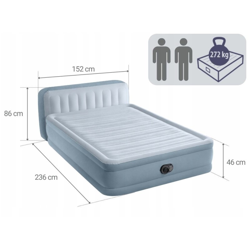 64450 Надувная кровать Intex Headboard Airbed Headboard Airbed 152х236х86 см 64450 - фото 2 | Ugolok.by