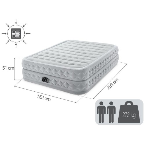 Надувная кровать Intex 64490 Supreme Air-Flow 203x152x51 см - двуспальная