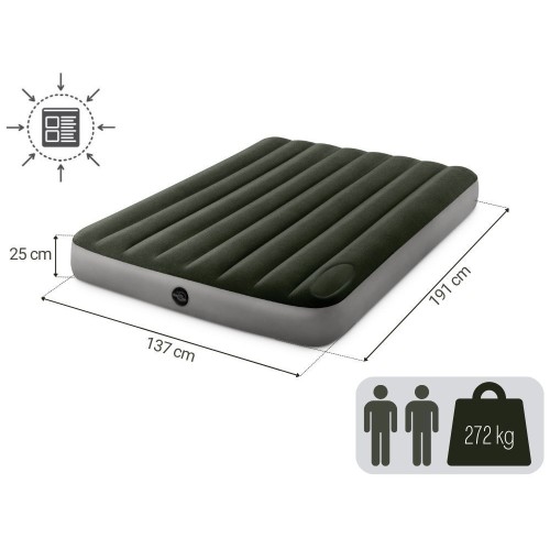 Матрас надувной  со встроенным ножным насосом Intex 64762 137x191x25 см