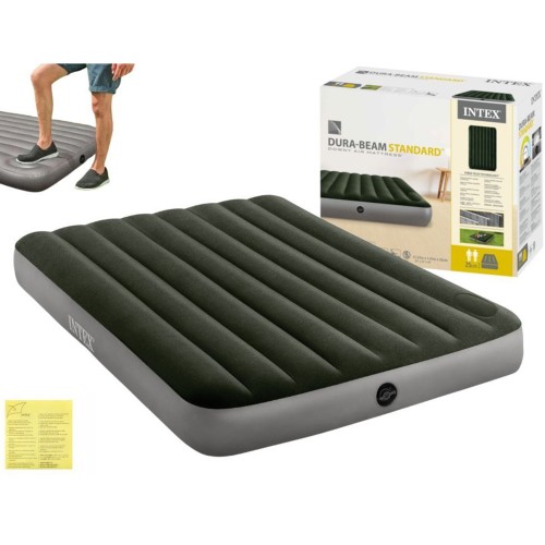 Матрас надувной  со встроенным ножным насосом Intex 64762 137x191x25 см