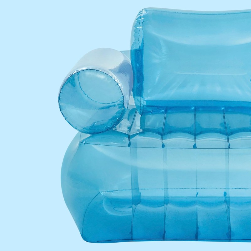 Надувное прозрачное кресло Intex 66503 голубое 109х107х79 см