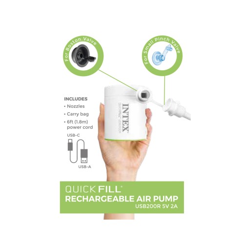 Насос электрический перезаряжаемый USB Intex Quick-Fill 66637
