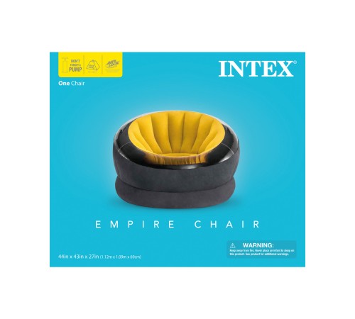 Надувное кресло Empire Chair Intex 68582 112х109х69 см (желтый)