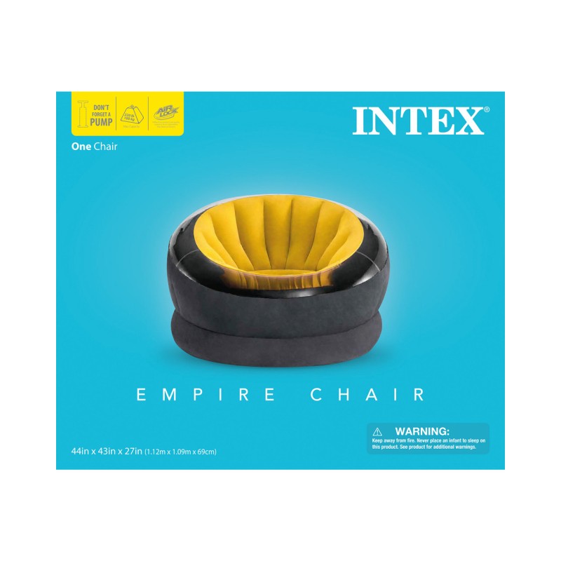Надувное кресло Empire Chair Intex 68582 112х109х69 см (желтый) 68582-2 - фото 8 | Ugolok.by