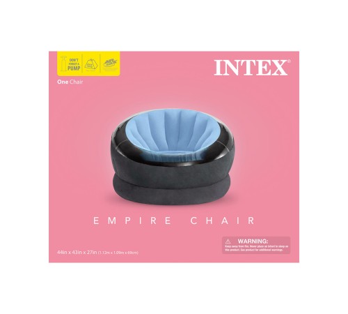 Надувное кресло Empire Chair Intex 68582 112х109х69 см (синий) Надувное кресло Empire Chair Intex 68582 112х109х69 см (синий)