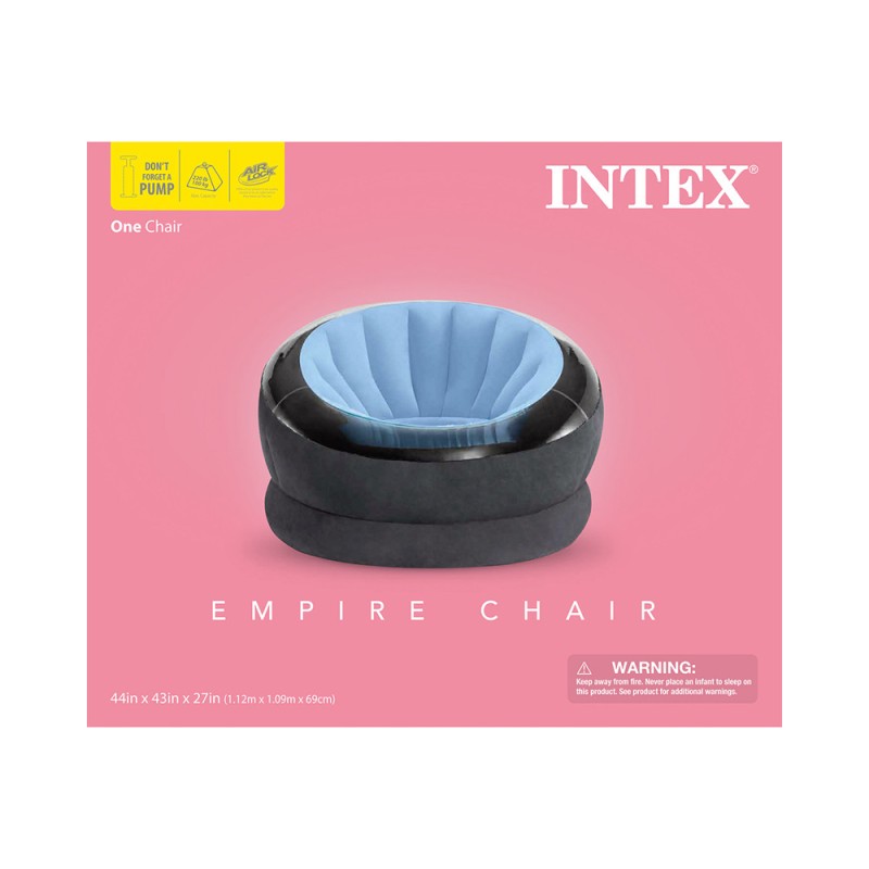 Надувное кресло Empire Chair Intex 68582 112х109х69 см (синий) 68582 - фото 3 | Ugolok.by