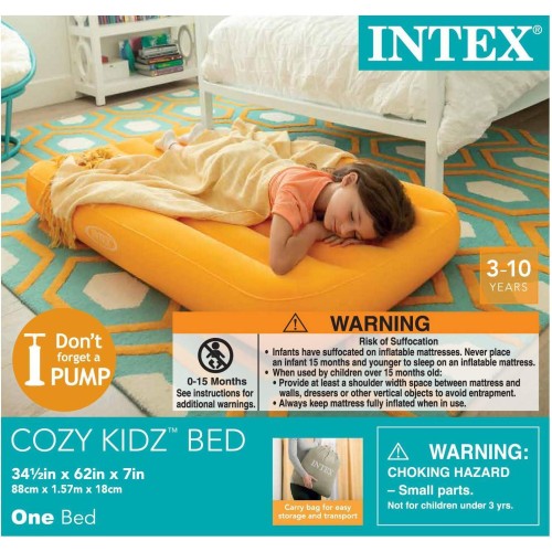 Детский надувной матрас Intex Cozy Kidz, 157*88*18 см (желтый, 66803-1NP)