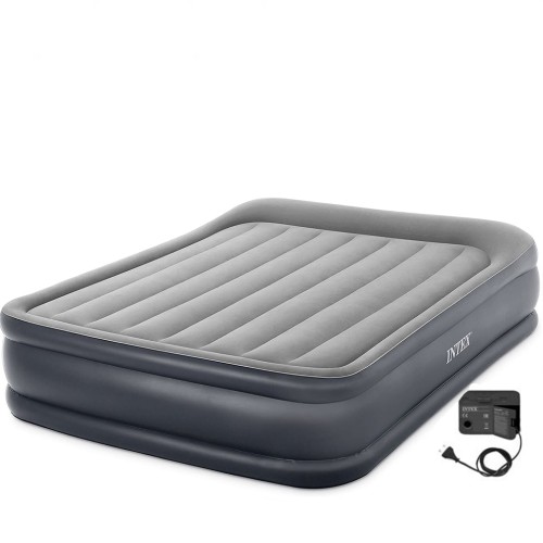 Кровать самонадувная с подголовником Intex Deluxe Pillow Rest, 203*152*42 см (64136)