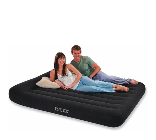 Матрас самонадувной с подголовником Intex Pillow Rest Classic, 203*152*23 см (66781)