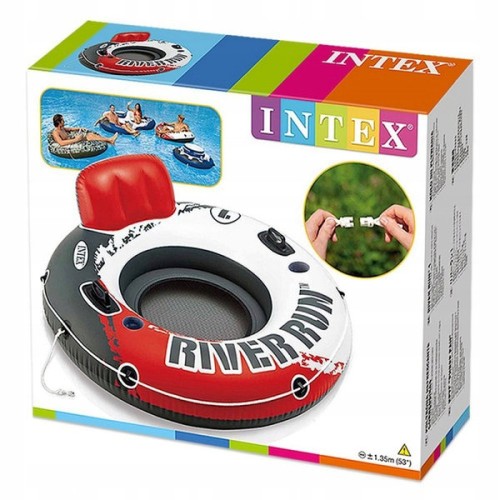 Красный надувной круг со спинкой Intex River Run 135 см (56825EU)