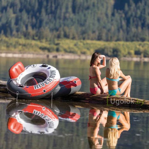 Красный надувной круг со спинкой Intex River Run 135 см (56825EU)