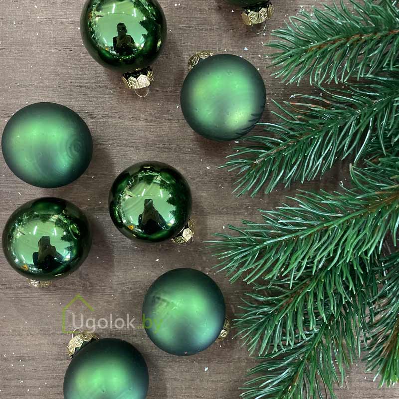 Набор елочных шаров Kaemingk 18 шт., 4 см, сосновый зеленый