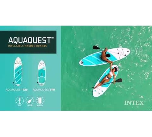 Сапборд Intex Aqua Quest 240 244x76x13см, насос, весло, лиш, сумка, до 90 кг 68241