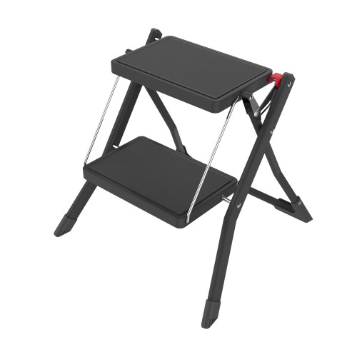 Стремянка DUO Jet Black 2 широкие ступени с ковриком (сталь) Zalger 9900-2 К - фото 9 | Ugolok.by