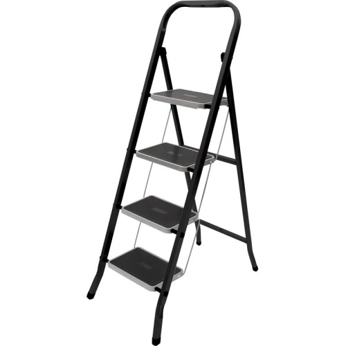 Стремянка DUO Jet Black 4 широкие ступени с ковриком (сталь) Zalger 9920-4 К/3 9920-4 К/3 - фото 2 | Ugolok.by