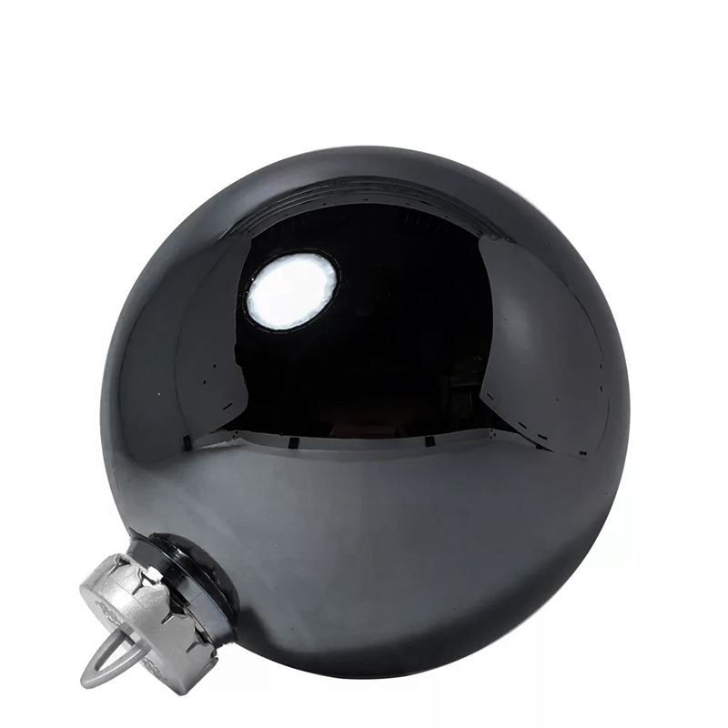 Большой новогодний шар, 20 см (черный зеркальный, UD003-20BK)