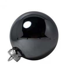 Большой новогодний шар, 25 см (черный зеркальный, UD003-25BK)
