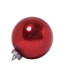 Большой новогодний шар с глиттером, 20 см (красный, UD002-20RD)
