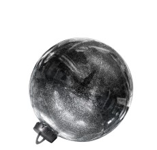 Большой новогодний шар с глиттером, 15 см (черный, UD002-15BK)