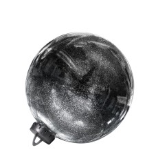Большой новогодний шар с глиттером, 20 см (черный, UD002-20BK)