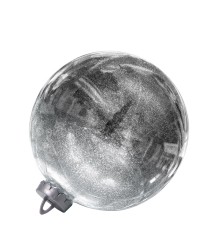 Большой новогодний шар с глиттером, 20 см (серебряный, UD002-20SL)