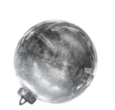 Большой новогодний шар с глиттером, 25 см (серебряный, UD002-25SL)