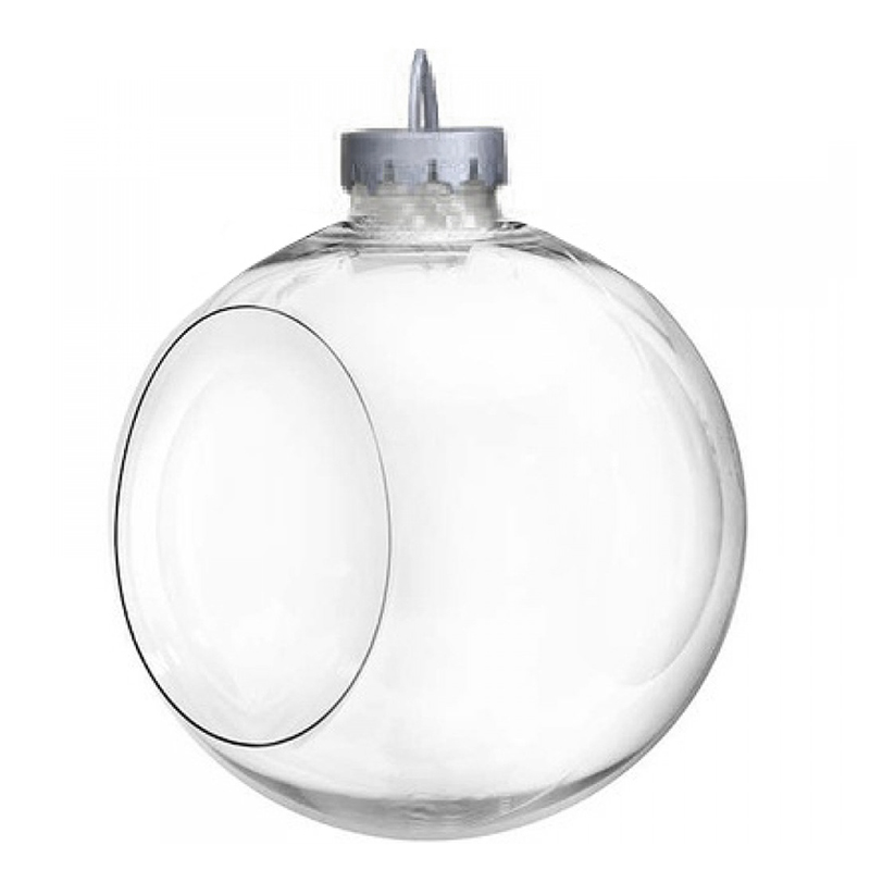 Большой новогодний шар с отверстием, 20 см (прозрачный, UD001-20)