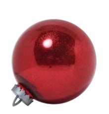 Большой новогодний шар с глиттером, 25 см (красный, UD002-25RD)