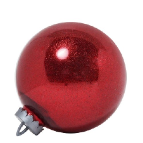 Большой новогодний шар с глиттером, 25 см (красный, UD002-25RD)