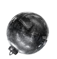 Большой новогодний шар с глиттером, 25 см  (черный, UD002-25BK)