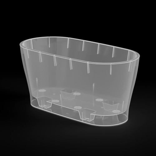 Горшок цветочный овальный с автополивом Лея 4.0 л прозрачный Горшок цветочный овальный с автополивом Лея 4.0 л прозрачный