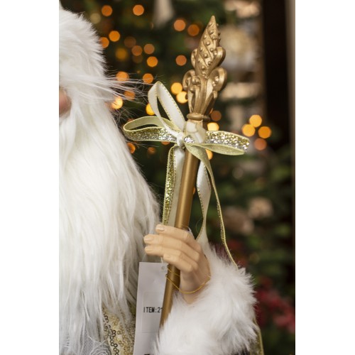 Дед Мороз в золотой шубке с подарками и посохом, 30 см (21838-30) Дед Мороз в золотой шубке с подарками и посохом, 30 см (21838-30)