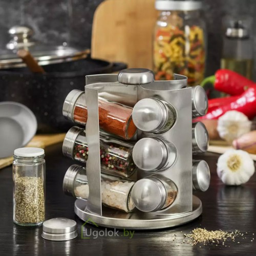 Набор банок для специй 12 штук на металлической подставке KH-4005 KINGHoff
