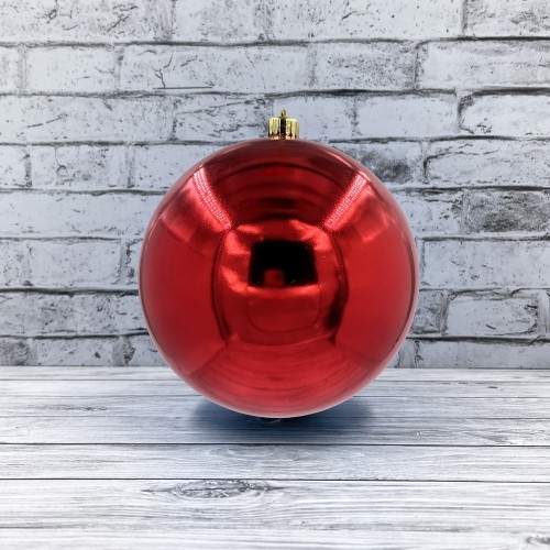 Шар новогодний для елки, 14 см (красный, 04010)