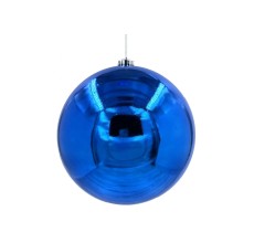 Шар новогодний для елки пластиковый 20 см синий (04016)