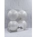Набор пластиковых шаров ø 10 см 4 шт. белый в прозрачной упаковке (87067)
